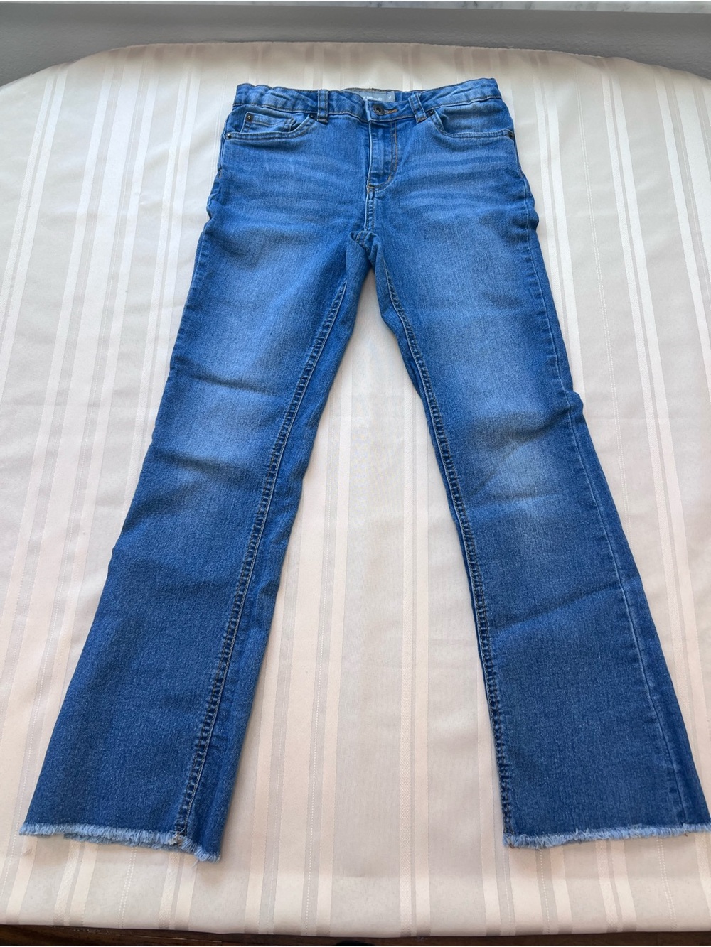 Lucky Brand Girls Size 14 Blue Mid Rise Flare Denim Stretch Jeans Zip Button